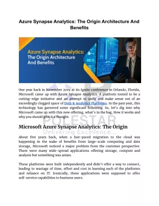 azure synapse analytics the origin architecture