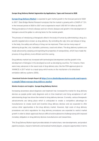 europe drug delivery market segmention