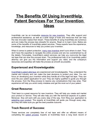 The-Benefits-Of-Using-InventHelp-Patent-Services-For-Your-Invention-Ideas