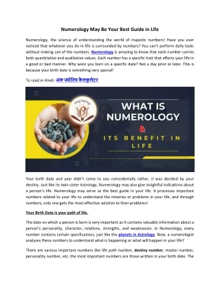 numerology may be your best guide in life
