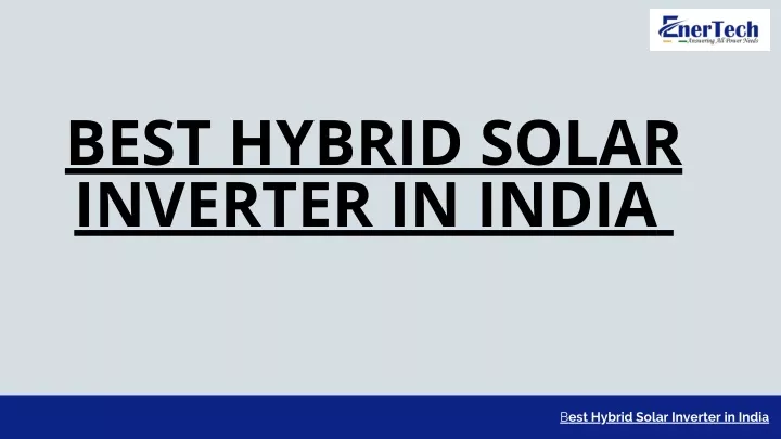 best hybrid solar inverter in india