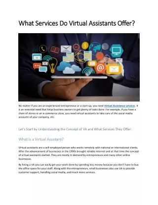 What Services Do Virtual Assistants Offer?