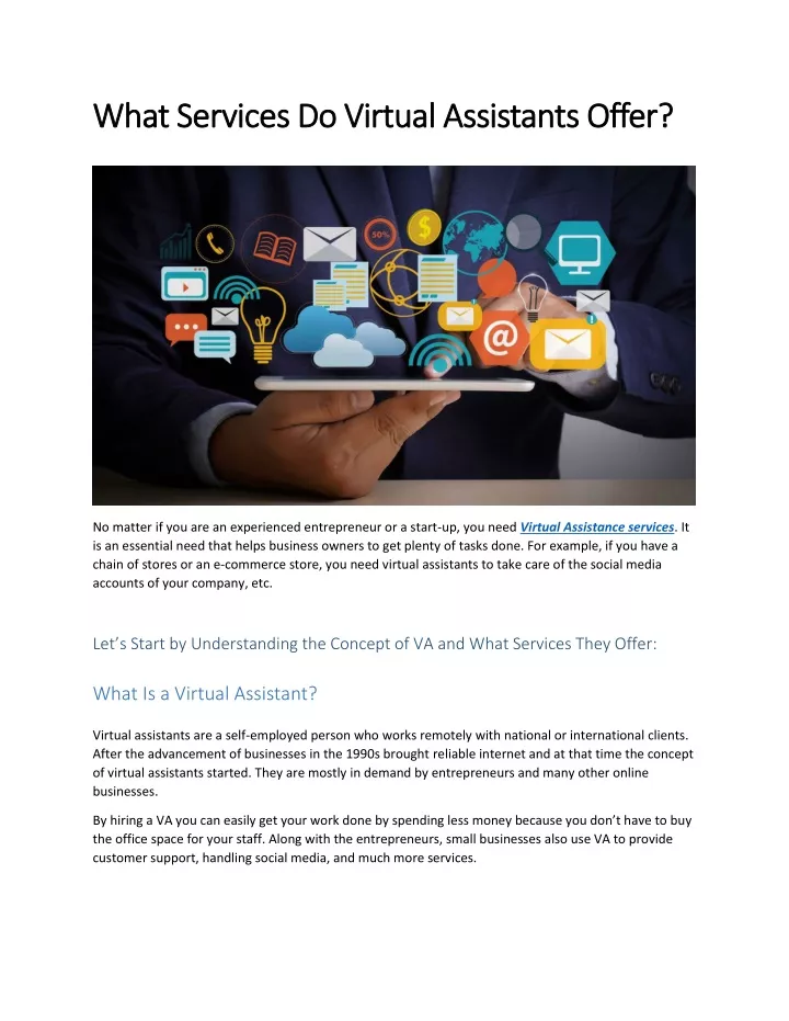 what services do virtual assistants offer what