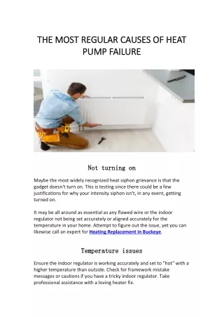 THE MOST REGULAR CAUSES OF HEAT PUMP FAILURE