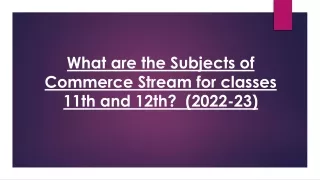 what are the subjects of commerce stream