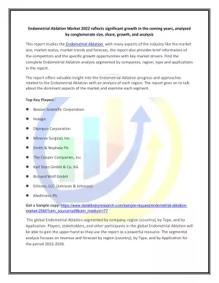 endometrial ablation market 2022 reflects