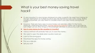 What is your best money-saving travel hack