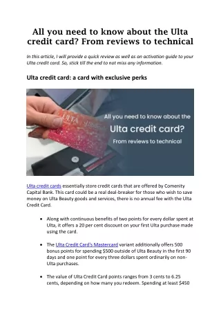 All you need to know about the Ulta credit card