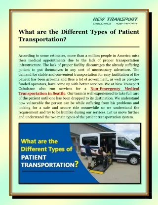 what are the different types of patient