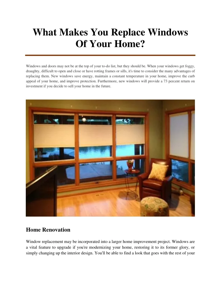 what makes you replace windows of your home