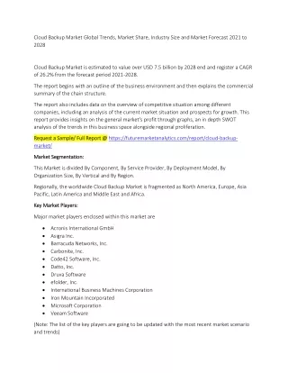 cloud backup market global trends market share