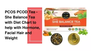 pcos pcod tea she balance tea with diet chart to help with hormone facial hair and weight