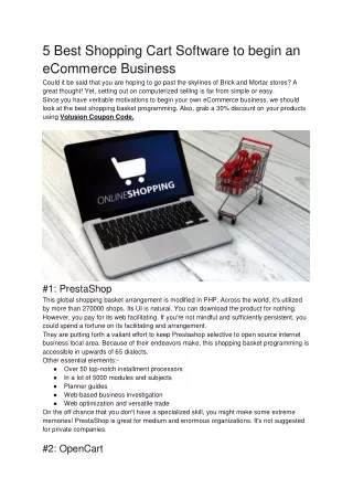 5 best shopping cart software to begin