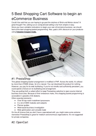 5 Best Shopping Cart Software to begin an eCommerce Business