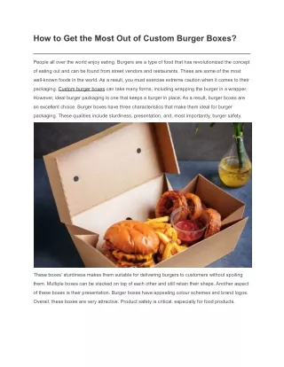 how to get the most out of custom burger boxes
