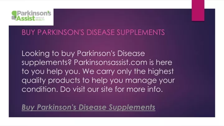 buy parkinson s disease supplements