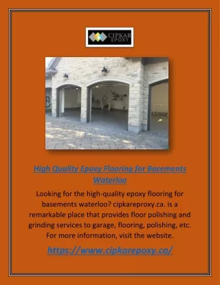 high quality epoxy flooring for basements waterloo