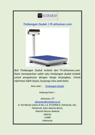 Timbangan Duduk  Pt-altraman.com