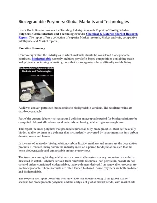 biodegradable polymers global markets