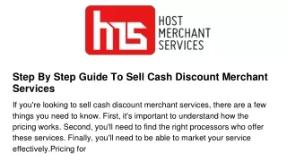 step by step guide to sell cash discount merchant services