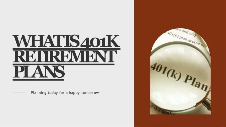 what is 401k retirement