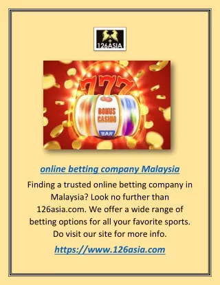 online betting company malaysia
