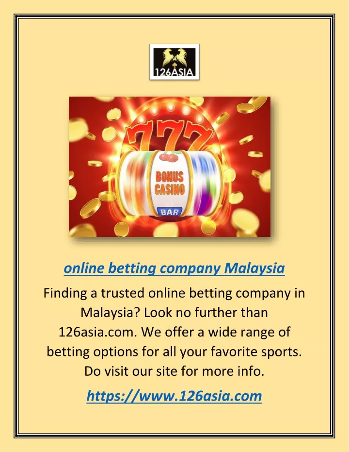 online betting company malaysia