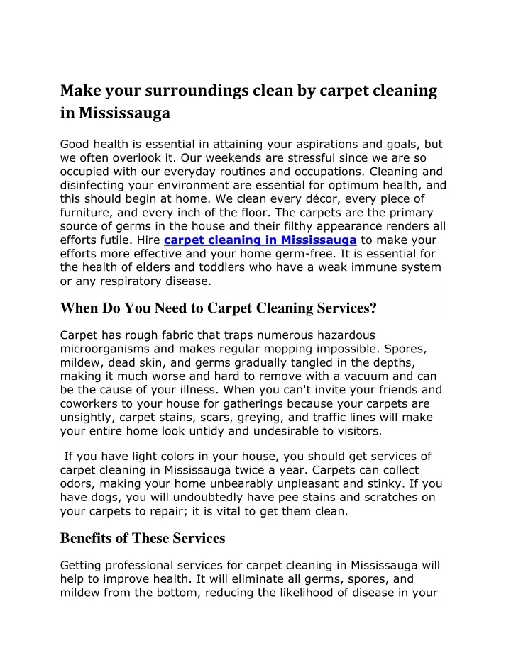 make your surroundings clean by carpet cleaning