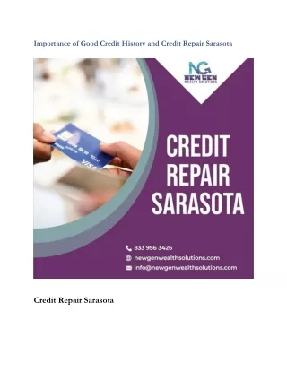 importance of good credit history and credit