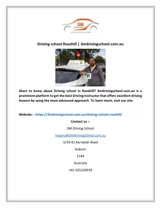 driving school rosehill 3mdrivingschool com au