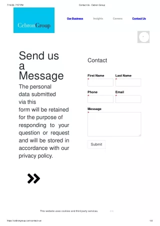 Contact Us - Cebron Group