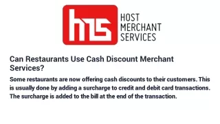 can restaurants use cash discount merchant services
