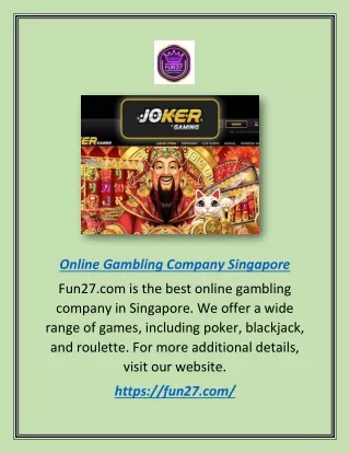 online gambling company singapore