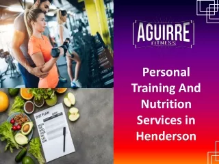 personal training and nutrition services