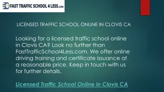 licensed traffic school online in clovis ca