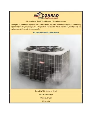 Air Conditioner Repair Tigard Oregon | Conradoregon.com