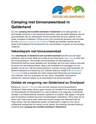 camping met binnenzwembad in gelderland