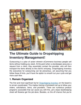 the ultimate guide to dropshipping inventory