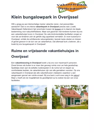 klein bungalowpark in overijssel