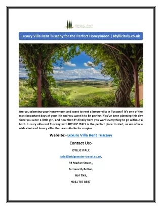 luxury villa rent tuscany for the perfect
