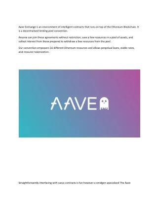 aave exchange is an environment of intelligent