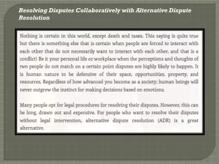 resolving disputes collaboratively with