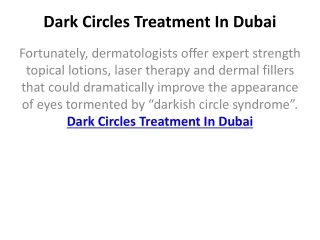 dark circles treatment in dubai