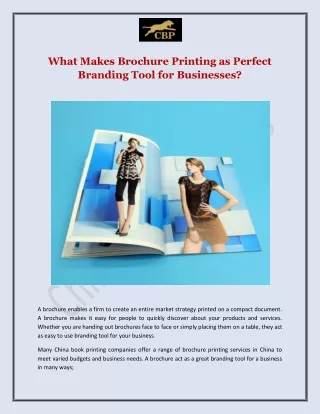 What Makes Brochure Printing as Perfect Branding Tool for Businesses