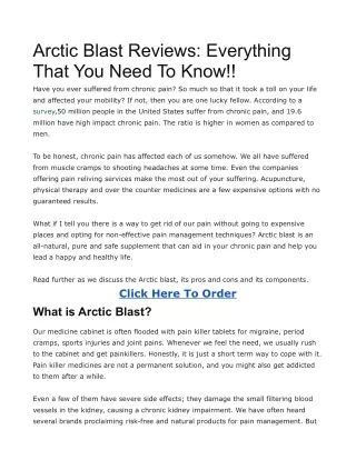 Arctic Blast Reviews: Everything That You Need To Know!!