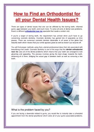 how to find an orthodontist for all your dental