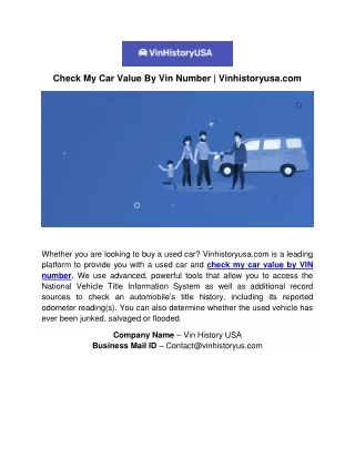 check my car value by vin number vinhistoryusa com