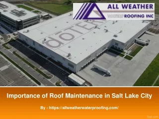 importance of roof maintenance in salt lake city