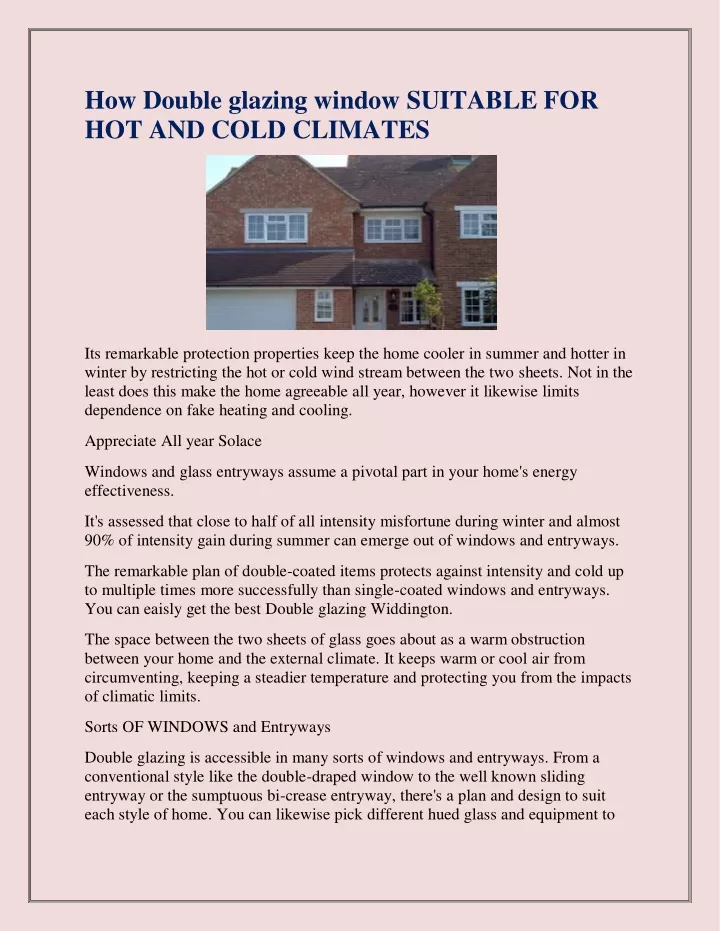 how double glazing window suitable