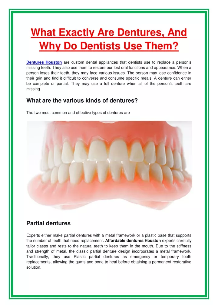 what exactly are dentures and why do dentists